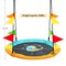 40 Inch Indoor Outdoor Flying Saucer Tree Swing with Hanging Strap